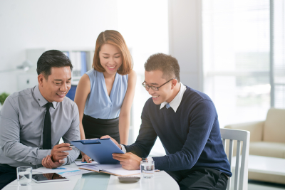 group of business partner having a conversation regarding to the funding